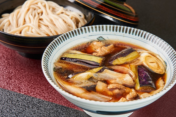 なすと豚肉のつけ汁うどん